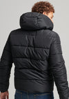Superdry Hooded Sports Puffer Jacket, Black