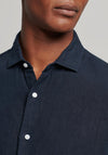 Superdry Studios Casual Linen Shirt, Navy