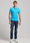 Superdry Vintage Destroy Polo Shirt, Beach Blue