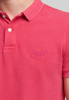 Superdry Vintage Destroy Polo Shirt, Raspberry Pink