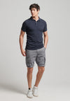 Superdry Vintage Destroy Polo Shirt, Rinsed Indigo