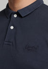 Superdry Vintage Destroy Polo Shirt, Rinsed Indigo