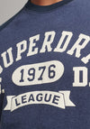 Superdry Vintage Gym Athletic Raglan T-Shirt, Eclipse Navy Marl