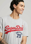 Superdry Vintage Interest T-Shirt, Athletic Grey Marl