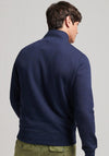 Superdry Vintage Logo Embroidered Half Zip Sweatshirt, Rich Navy Marl