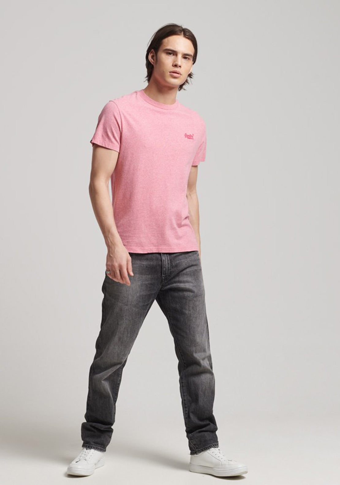 Superdry Vintage Logo Embroidered T-Shirt, Mid Pink Grit