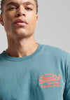Superdry Vintage Neon Logo T-Shirt, Hydro Blue