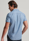 Superdry Vintage Oxford Short Sleeve Shirt, Worn Wash Indigo