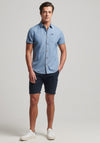 Superdry Vintage Oxford Short Sleeve Shirt, Worn Wash Indigo