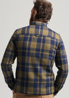 Superdry Vintage Wool Zip Overshirt, Roscoe Check Olive