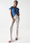 Salsa Gathered Hem T-Shirt, Medium Blue
