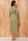 Setre Patterned Belted Maxi Shirt Dress, Green Multi