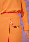 Setre Chain Detail Mini Skirt, Orange