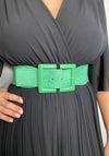 Seventy1 Chunky Buckle Stretch Waist Belt, Green