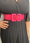 Seventy1 Chunky Buckle Stretch Waist Belt, Pink