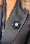Seventy1 Bubble Floral Magnetic Brooch, Black