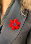 Seventy1 Bubble Floral Magnetic Brooch, Red