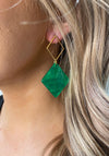 Seventy1 Diamond Resin Charm Earrings, Green
