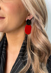 Seventy1 Disc Clip On Earrings, Red & Black