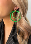 Seventy1 Double Hoop Earrings, Green