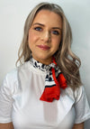 Seventy1 Dalmatian Print Neck Tie Scarf, Red Multi