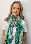 Seventy1 Mandala Print Silk Blend Scarf, Green