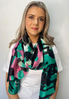 Seventy1 Animal Print Silk Blend Scarf, Green Multi