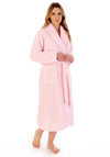 Slenderella Zig Zag Cosy Fleece Dressing Gown, Pink