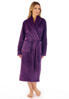 Slenderella Zig Zag Cosy Fleece Dressing Gown, Purple
