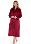 Slenderella Luxury Fleece Zip Dressing Gown, Raspberry