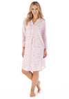Slenderella Blossom Print Long Sleeve Nightdress, Pink