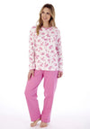 Slenderella Floral & Plain Pyjama Set, Pink