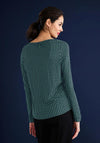 Street One Minimal Print Blouse, Navy & Green