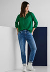 Street One Notch Neck Blouse, Brisk Green