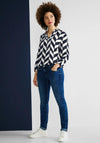 Street One Zig Zag Pattern Blouse, Navy