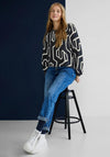 Street One Geometric Print Top, Deep Blue