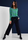 Street One Striped Long Sleeve T-Shirt, Brisk Green