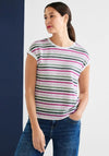 Street One Melange Striped T-Shirt, Off White
