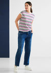 Street One Melange Striped T-Shirt, Off White