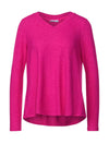 Street One V Neck Box Pleat Back Sweater, Lavish Pink