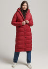 Superdry Womens Mid Layer Long Coat, Red