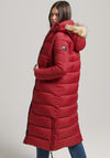Superdry Womens Mid Layer Long Coat, Red