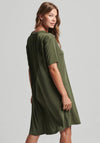 Superdry Womens Mix Fabric T-Shirt Dress, Green