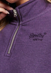 Superdry Womens Henley Half Zip Sweatshirt, Purple