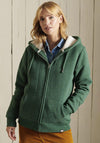 Superdry Womens Borg Lined Zipped Hoodie, Green