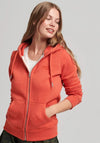 Superdry Womens Vintage Logo Full Zip Hoodie, Bright Orange