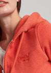 Superdry Womens Vintage Logo Full Zip Hoodie, Bright Orange