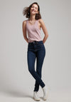 Superdry Womens High Waist Skinny Jeans, Dark Blue