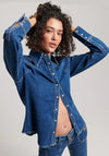 Superdry Womens Vintage Western Denim Shirt, Fulton Blue