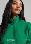 Superdry Womens Half Zip Sweatshirt, Green